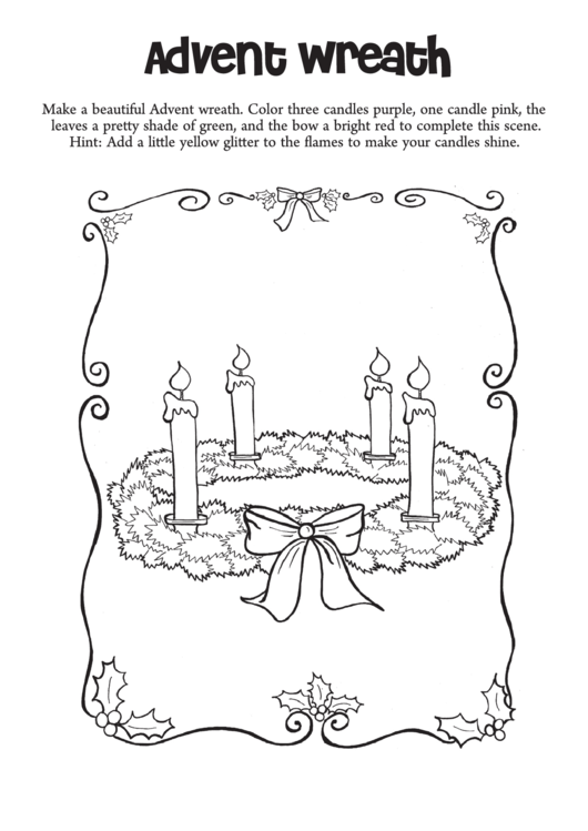 Advent Wreath Coloring Sheet
