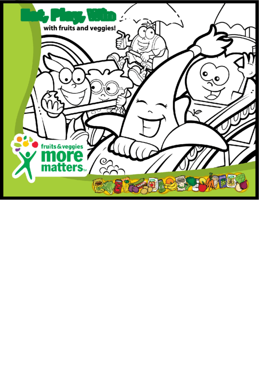 Fruits And Veggies Coloring Pages Printable pdf