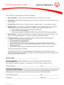 Athlete Release Form - Special Olympics