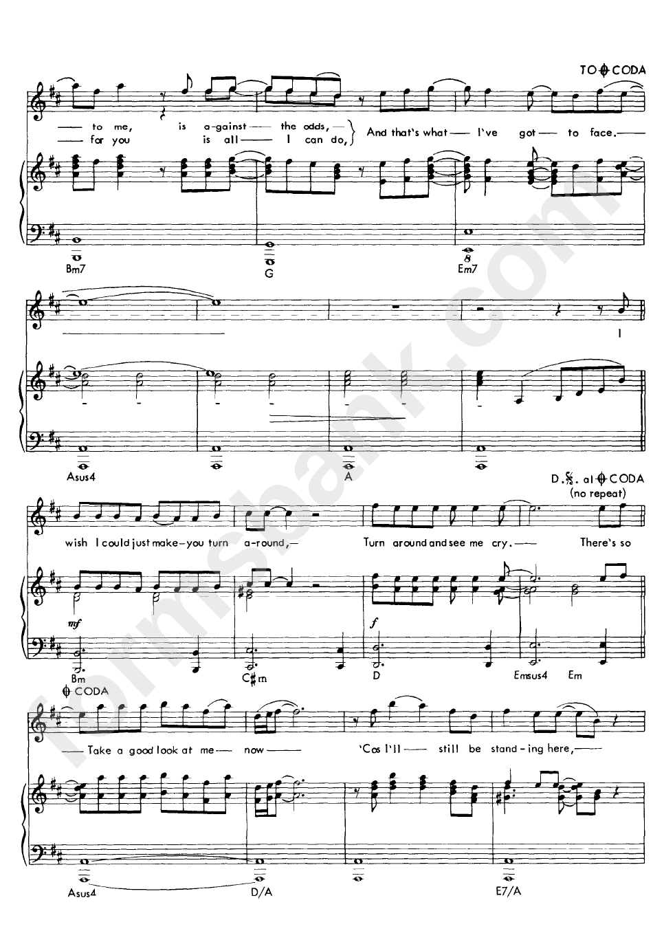 Phil Collins - Against All Odds Sheet Music