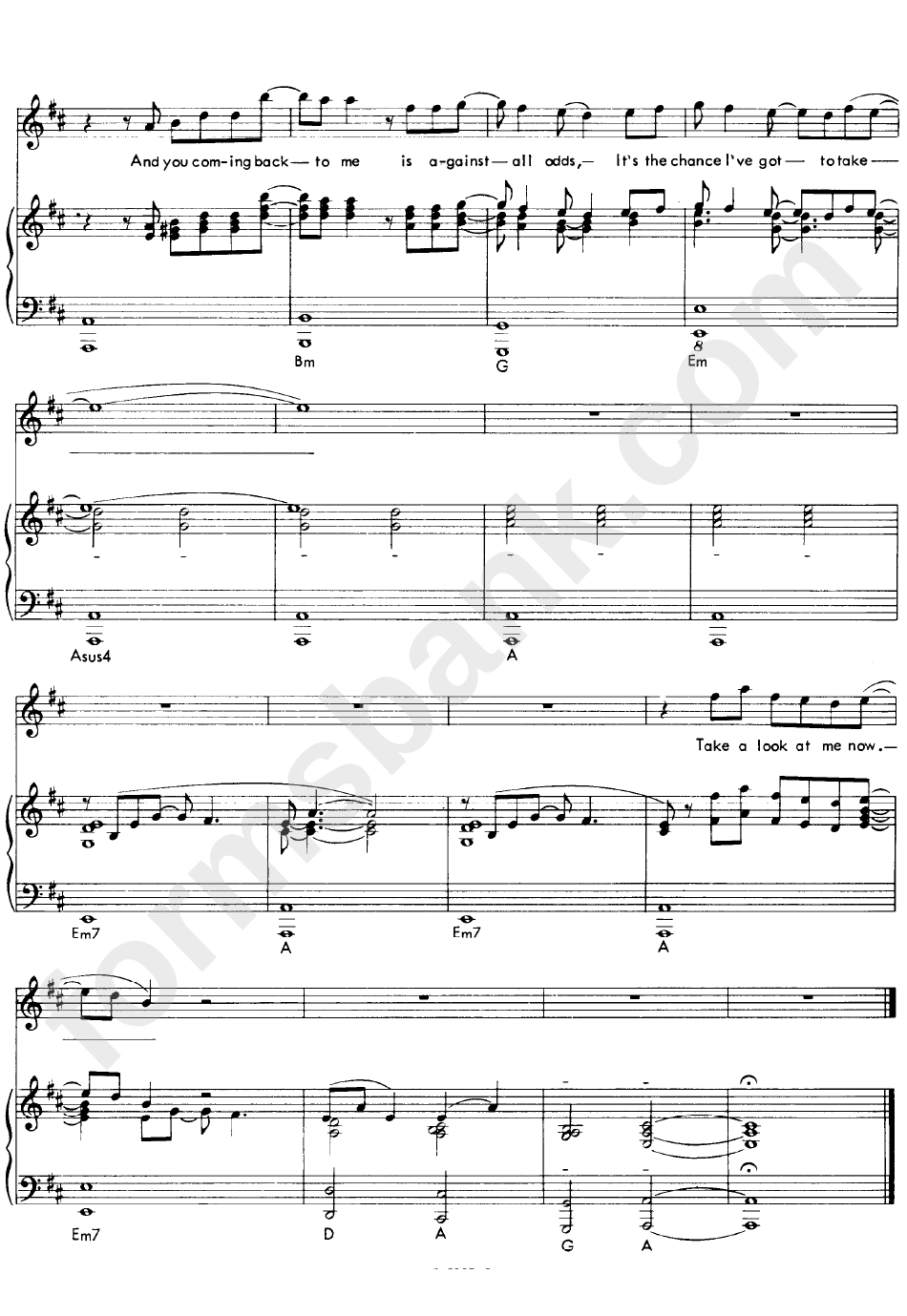 Phil Collins - Against All Odds Sheet Music