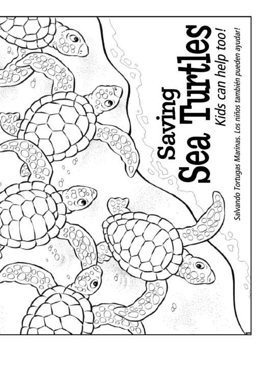 Saving Sea Turtles Coloring Sheets Printable pdf