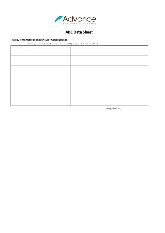 Abc Data Sheet Printable Pdf Download