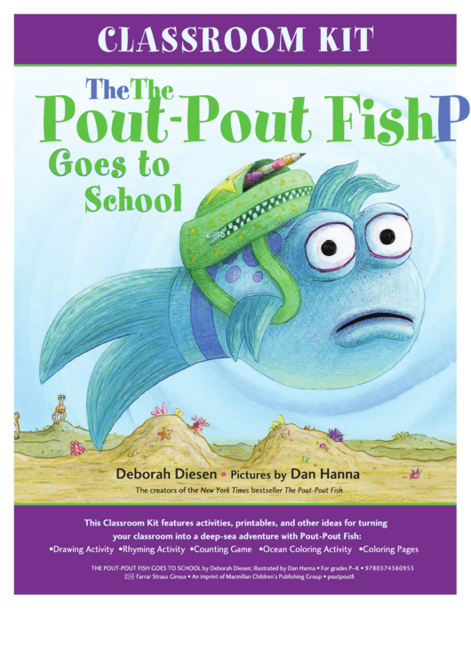The Pout-Pout Fish Goes To School Activity Sheets Printable pdf