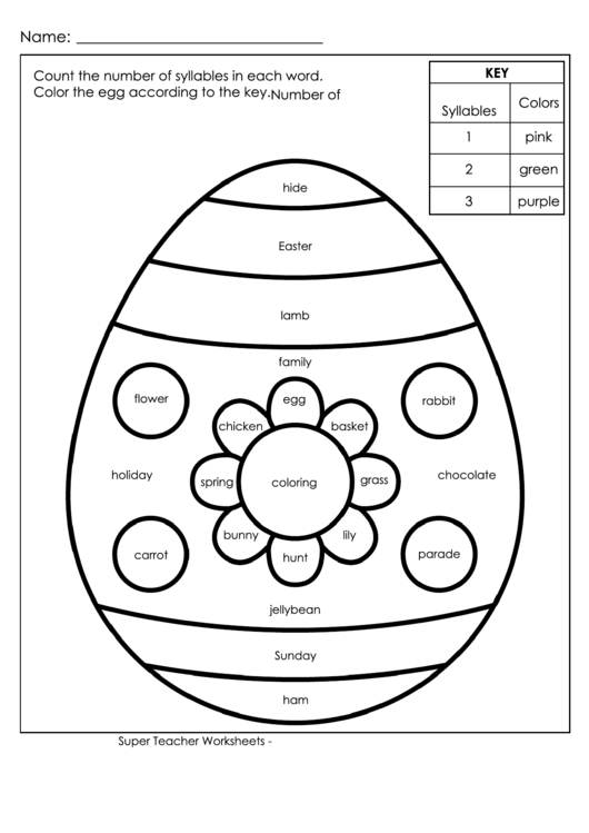 Egg Coloring Sheet With Answers Printable pdf