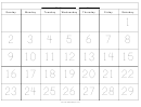 Monthly Handwriting Calendar Template