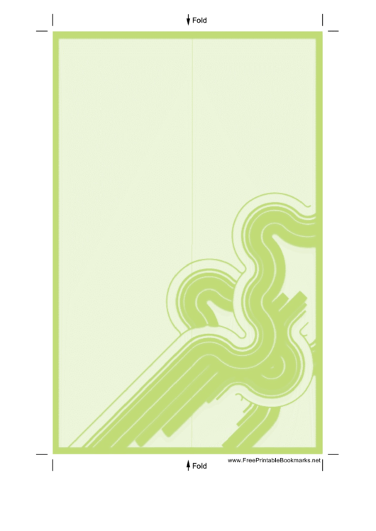 Green Curves Bookmark Template Printable pdf