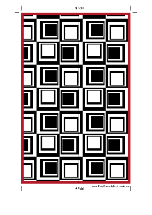Red Squares Bookmark Template Printable pdf