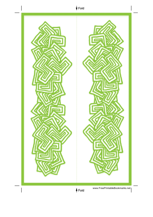 Abstract Shapes Green Bookmark Template Printable pdf