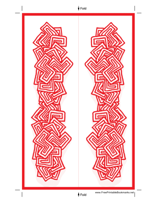 Red Abstract Bookmark Template Printable pdf