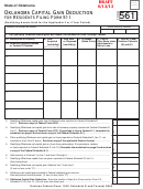 Form 561 Draft - Oklahoma Capital Gain Deduction For Residents - 2013