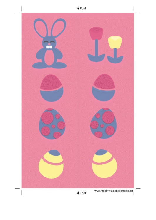 Pink Bunny Bookmark Template Printable pdf