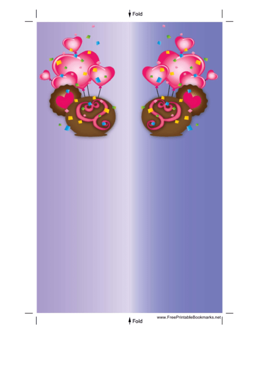 Purple Heart Balloons Bookmark Template Printable pdf