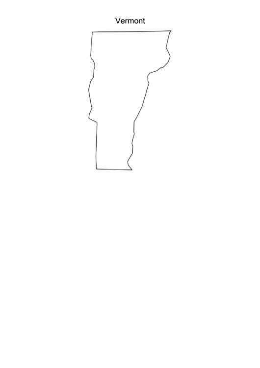 Vermont Blank Map Template Printable pdf