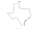 Texas Blank Map Template