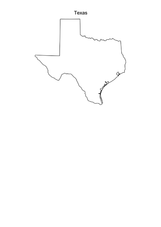 Texas Blank Map Template Printable pdf