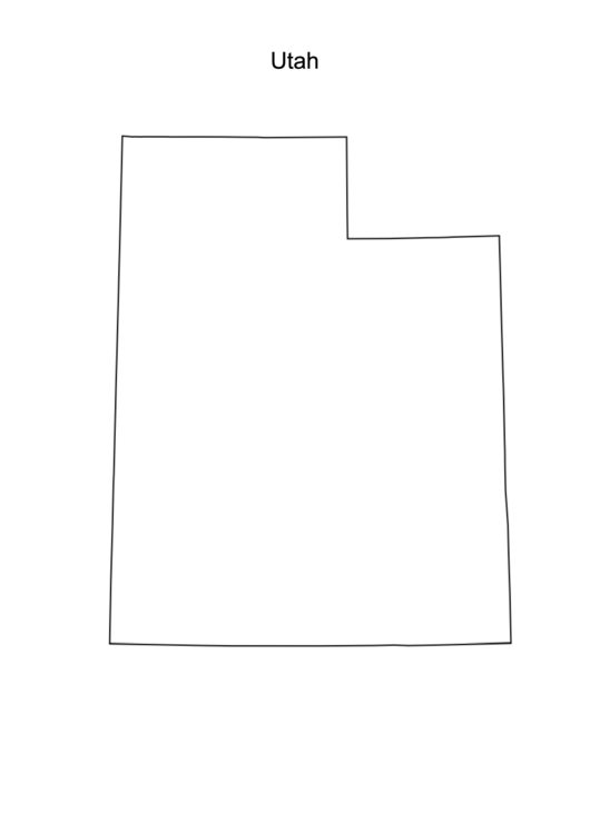 Utah Blank Map Template Printable pdf