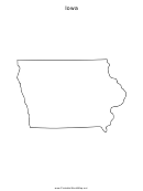 Iowa Blank Map Template