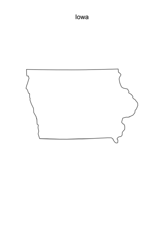 Iowa Blank Map Template Printable pdf