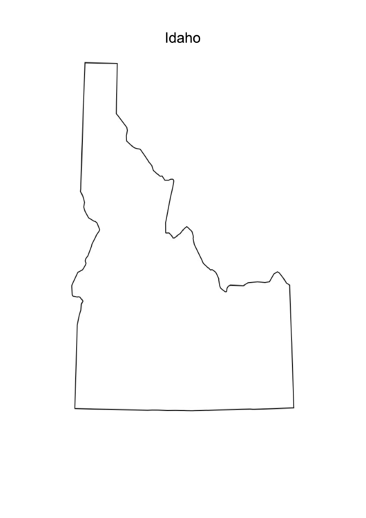 Idaho Blank Map Template Printable pdf