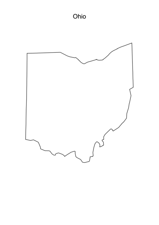 Ohio Blank Map Template Printable pdf