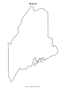 Maine Blank Map Template