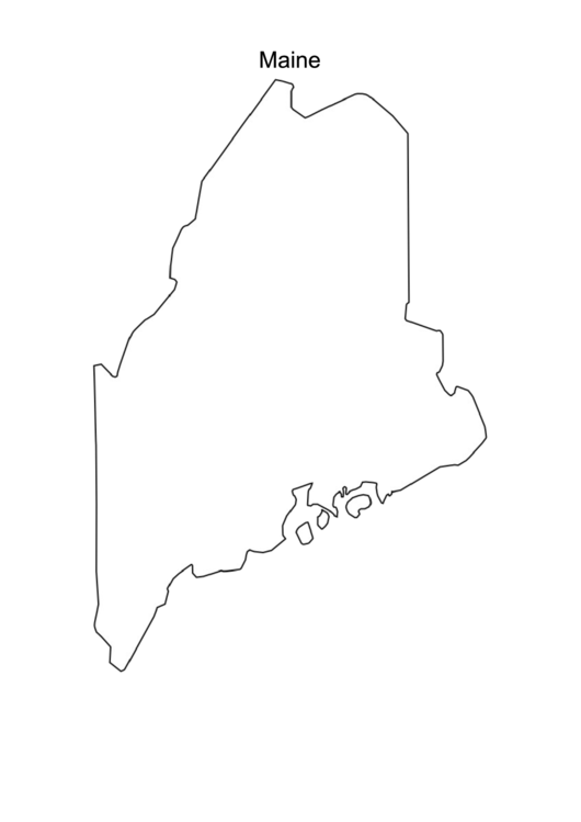 Maine Blank Map Template Printable pdf