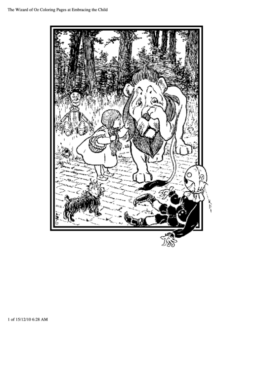 The Wizard Of Oz Coloring Sheet Printable pdf
