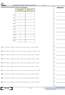 Completing Weight Chart (american) Worksheet - With Answers