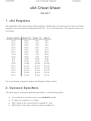 Assembly Language Cheat Sheet - X64