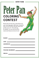 Peter Pan Coloring Poster