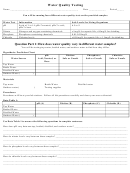 Water Quality Testing Template