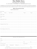 Birth Announcement Form