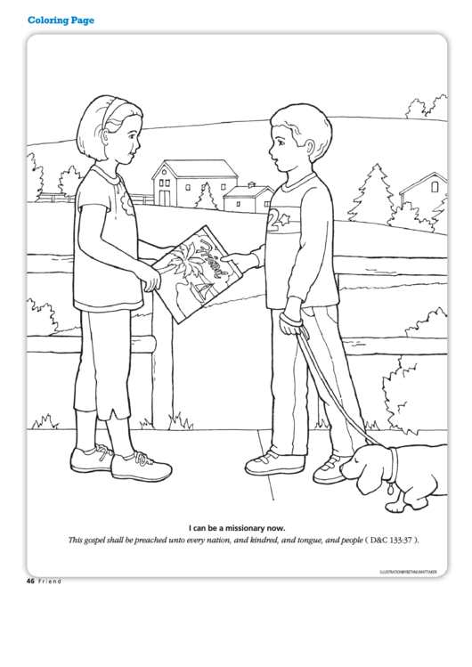 Christian Missionary Coloring Sheet Printable pdf
