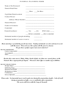 Funeral Planning Form
