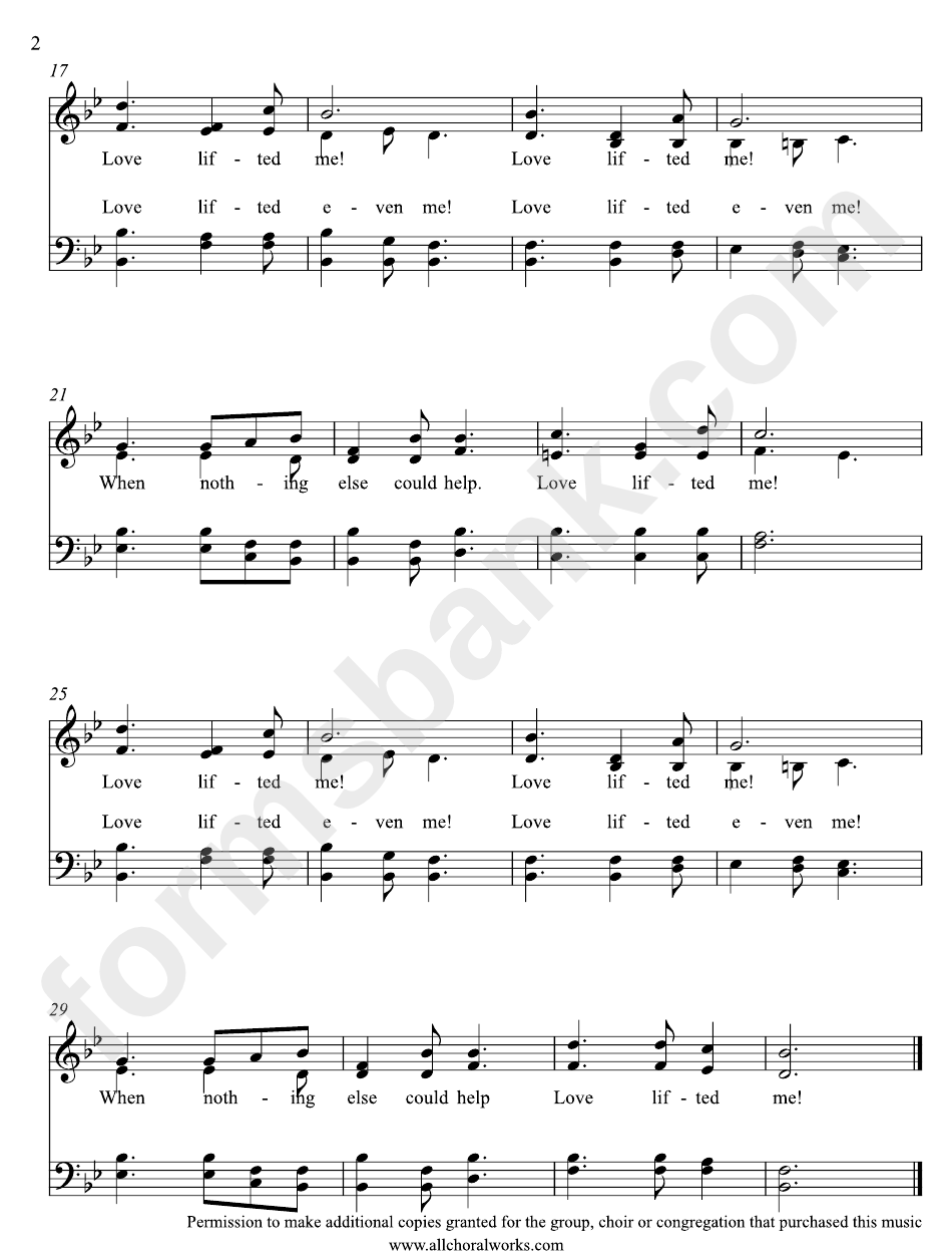 Love Lifted Me - Music Sheet