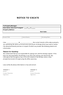 Notice To Vacate Sample Letter