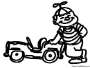 Kid With Mini Car Coloring Sheet