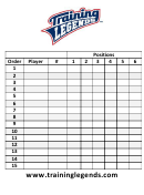 Sample Baseball Or Softball Lineup Sheet Printable pdf