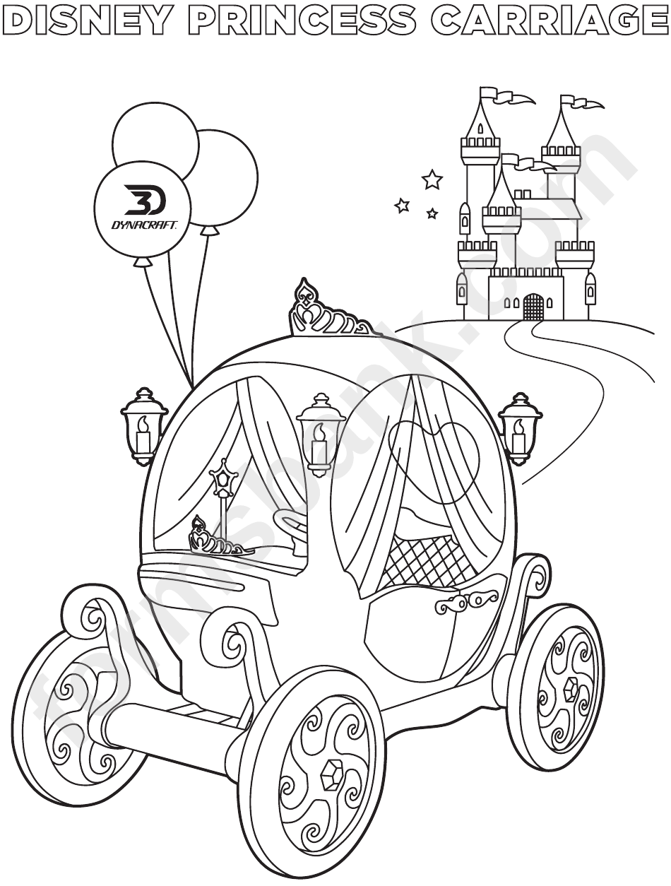 Disney Princess Carriage Coloring Sheet