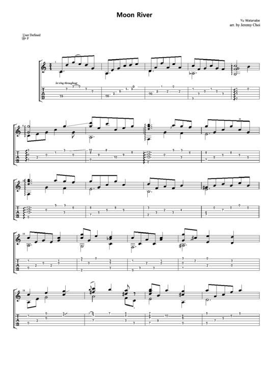 'moon River' Piano Sheet Music