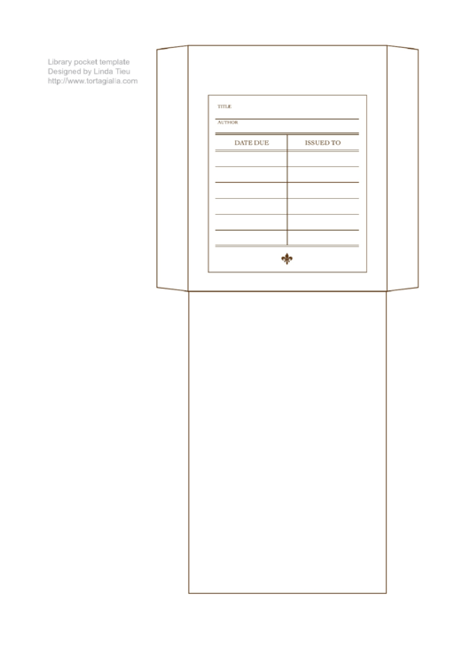 Library Pocket Template Printable pdf