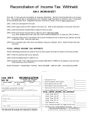 Form Aw-3 - Reconciliation Of Income Tax Withheld - City Of Arkon