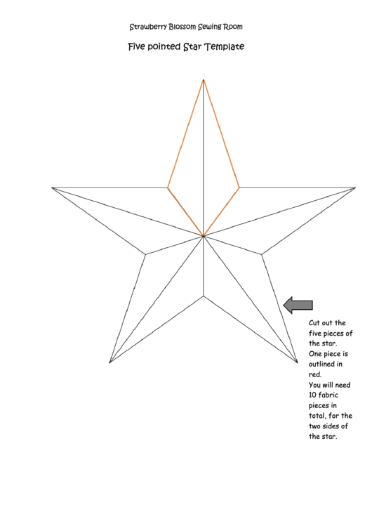 Five Pointed Star Template Printable pdf