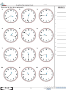 Reading An Analog Clock Worksteet With Answers Printable pdf