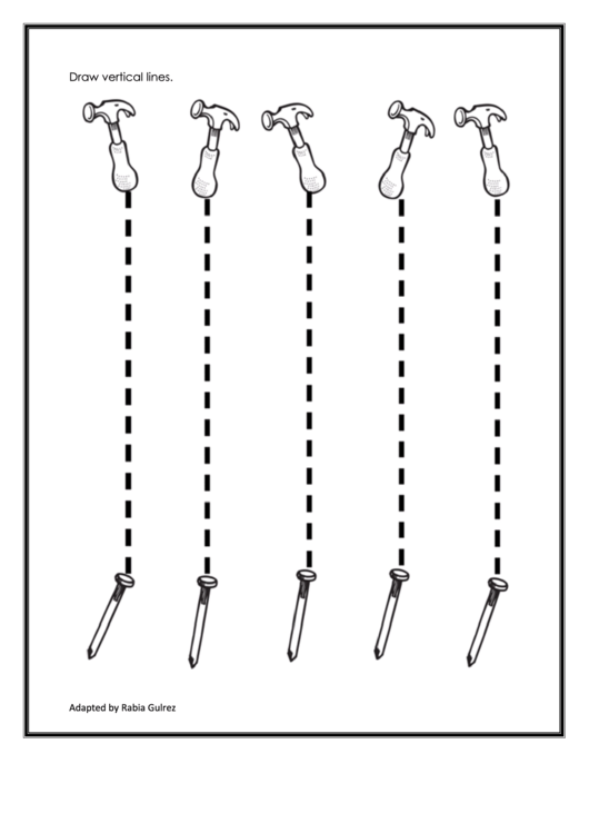 Draw Vertical Lines Activity Sheet Printable pdf