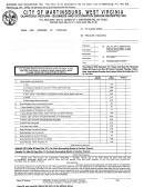 Quarterly Return - Business And Occupation(gross Receipts) Tax - City Of Martinsburg, West Virginia