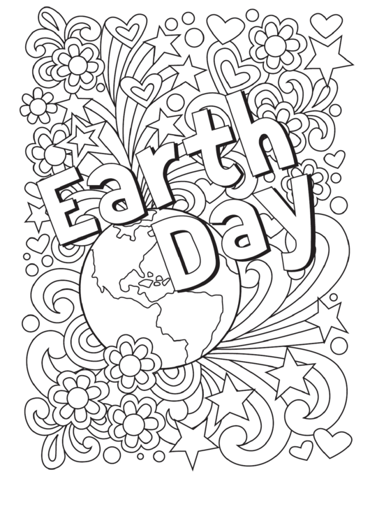 Earth Day Coloring Sheet printable pdf download