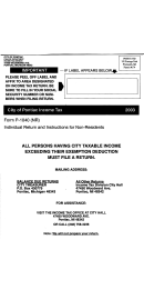 Instructions For Form P-1040(nr) - Income Tax Return - City Of Pontiac, Michigan - 2003