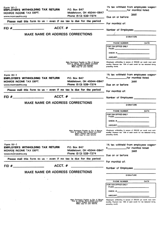 Form W-1 - Employer